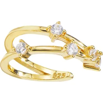 Náušnice Atreya Stříbrná pozlacená ear cuff záušnice Stellar arc