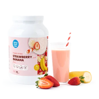 Keto dieta KetoDiet Proteinový nápoj – příchuť jahoda &amp; banán (35 porcí)