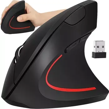 Myš Bezdrátová ergonomická vertikální myš – USB 2,4 GHz