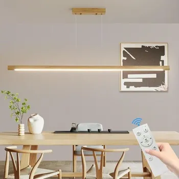 Stojací lampa Mikeru ZXDD Lineární závěsné světlo 1xLED 45W Dřevěná
