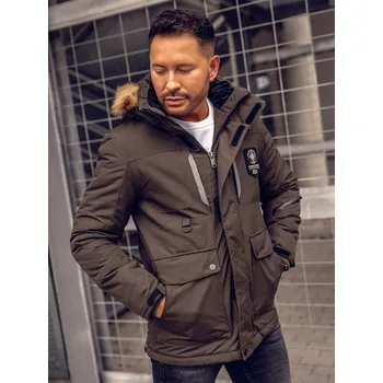 Pánská parka Zelená pánská zimní bunda Bolf 1827A - M