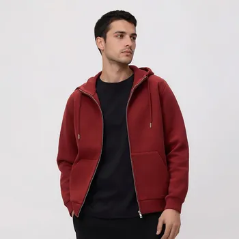 Pánská mikina Reserved - Mikina s&nbsp;kapucí - karmínová - 535EF-92X - 535EF-92X-XXL