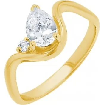 Prsten Rozvodový vlnitý prsten s pear lab-grown diamantem Medie