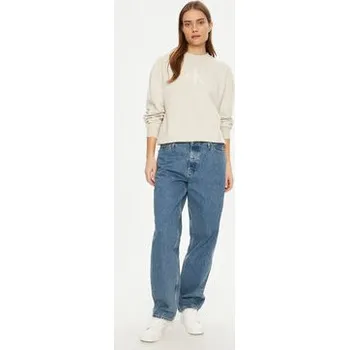 Pánské oblečení Calvin Klein Jeans Mikina Glossy Monologo J20J224724 Béžová Regular Fit S