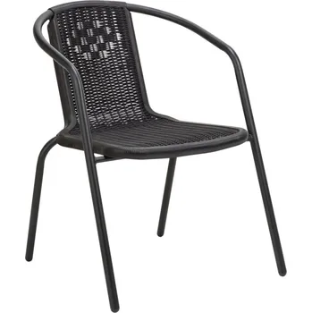 Židle zahradní BISTRO, imitace ratan, černé