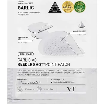 Pleťová maska Hojivé hydrogelové náplasti na akné s mikrojehličkami - VT Cosmetics Garlic AC Reedle Shot Point Patch