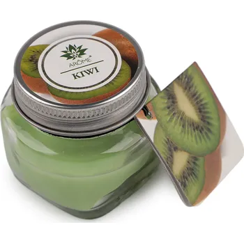 Svíčka Malá vonná svíčka ve skle s jmenovkou 28 g Fruit, Floral, malé, 15 (Kiwi) zelená sv.