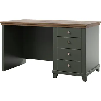 Počítačový stůl Kancelářský stůl EROL - zelený / dub lefkas