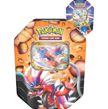 Karetní hra Hra Pokémon TCG Slashing Legends Tin set 4x booster v kovovém boxu 2 druhy | 890021
