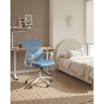 Kancelářská židle modrá síťovina čalounění nastavitelná výška otočná domácí kancelář Beliani