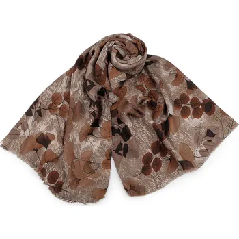 Šátek / šála / pléd ginkgo 90x175 cm Varianta: 2 béžová tmavá, Balení: 1 ks