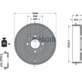Brzdový buben Brzdový buben HELLA PAGID 60904N
