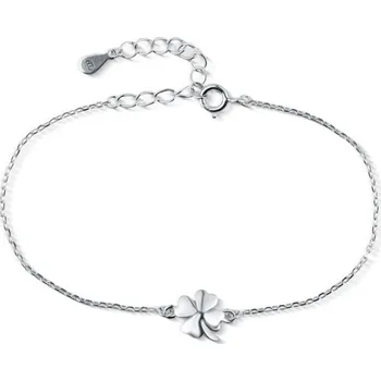 Náramek Stříbrný náramek čtyřlístek