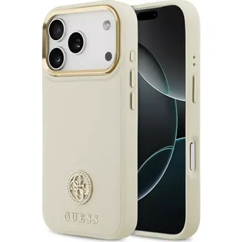 Pouzdro na mobilní telefon Pouzdro GUESS pro IPHONE 17 Pro kompatibilní s MagSafe GUHMP17LPGCRMDEE (PU W/ Grained Strass Logo) béžové