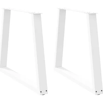 Jídelní stůl Nohy k jídelnímu stolu ve tvaru V, 2 ks, bílé, 70 x (72-73,3) cm, ocel - 8721102957345