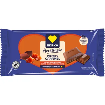 Čokoláda Edeka CRISPY CARAMEL mléčná čokoláda s křupavou karamelovou náplní 90 g - originál z Německa