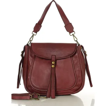 Marco Mazzini Kožená kabelka přes rameno Mazzini M67 vínová