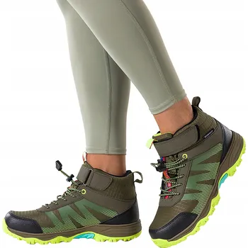 Pracovní obuv TREKOVÉ BOTY Zelené Dámské ŠNĚROVACÍ Pásek Na Suchý Zip Nad Kotník vel. 40