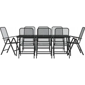 Zahradní sestava Sada zahradního nábytku kovová VidaXL černá 1 ks