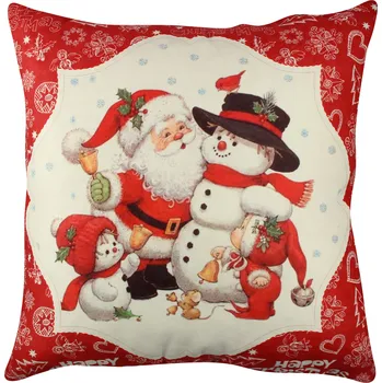 Povlak na polštářek ASIR Dekorativní polštář SANTA A SNĚHULÁK 43 cm bavlna/polyester