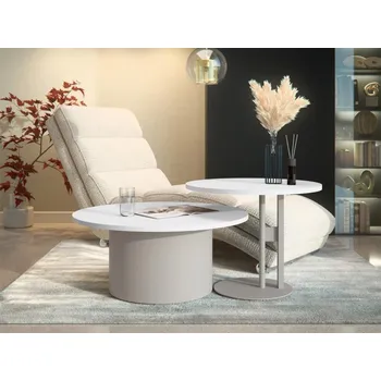 Konferenční stolek Set 2 konferenčních stolků Zalisio Kasmir, Barva: kašmír / arktická bílá MIRJAN 5903211478086