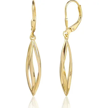 Náušnice Pozlacené visací stříbrné náušnice