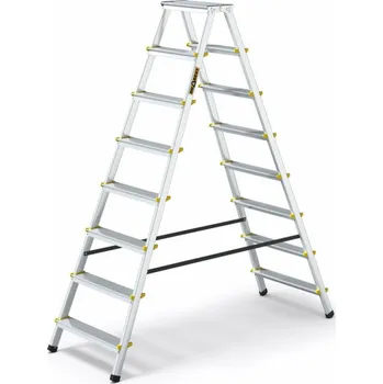 Schůdek DRABEST Hliníkové štafle 2x8 stupňů oboustranné DRABEST DD8 PRO