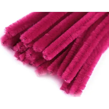 Chlupaté drátky na tvoření Ø6 mm délka cca 30 cm, malé, 17 (A015) fuchsiová tm.