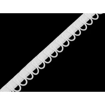 Pruženka s pevným očkem šíře 13 mm, velké, 1 bílá