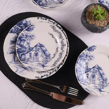 Talíř ASIR Sada talířů 7 kusů KARE bílá modrá