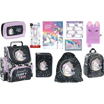 Školní batoh Paso zvýhodněná školní sada s aktovkou Unicorn 10ks