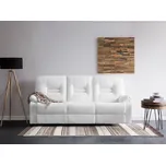 Polohovací pohovka bílá umělá kůže 3místná manuálně nastavitelná opěrka a podnožka retro styl obývací pokoj Beliani