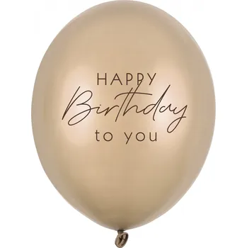 Balónek Latexové balónky Happy Birthday metallic cold gold 6 ks