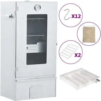 Zahradní gril Grilovací trouba / udírna s generátorem kouře pozinkovaná ocel 3200767