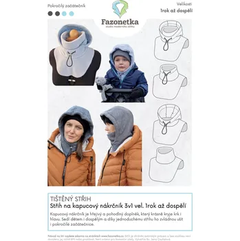 Nákrčník Tištěný střih na kapucový nákrčník 3v1 pro celou rodinu