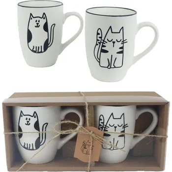 Porcelánový hrnek kočka, 2 ks X6975