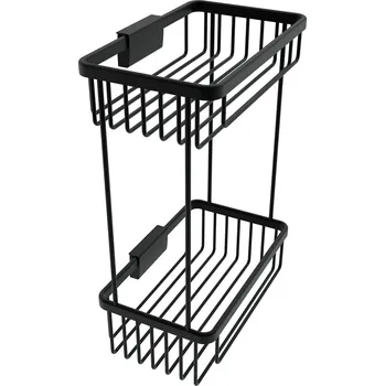 Drátěná police Černá drátěná police dvoupatrová NIMCO KIBO černá Ki-14017D-90 Nimco