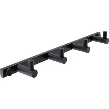 Držák na ručník Černý čtyřháček s jednoduchými háčky NIMCO BORMO ČERNÁ BRC 11104-90 Nimco