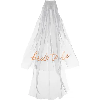 Svatební dekorace Závoj na rozlučku se svobodou Bride to be bílý