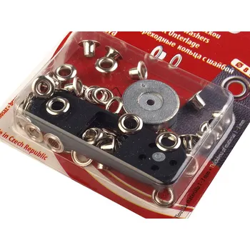 Průchodky s podložkou vnitřní Ø4 mm / vnější Ø8 mm, velké, 1 nikl