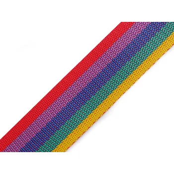 Popruh polypropylenový šíře 50 mm tloušťka 1 mm, střední, 90 multikolor