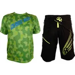 HAVEN Cyklistický MTB dres a kalhoty - CUBES NEO - zelená/černá
