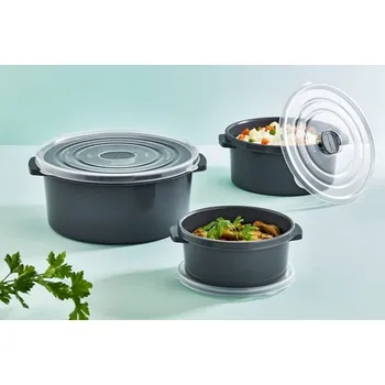 Nádobí do mikrovlnné trouby Sada hrnců do mikrovlnné trouby 0,5+1,0+2,0l 3 ks