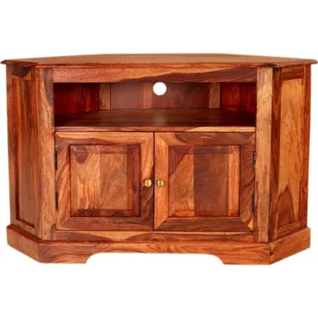 Televizní stolek Indický nábytek - TV stolek 110x70x50 rohový z indického masivu palisandr Super natural