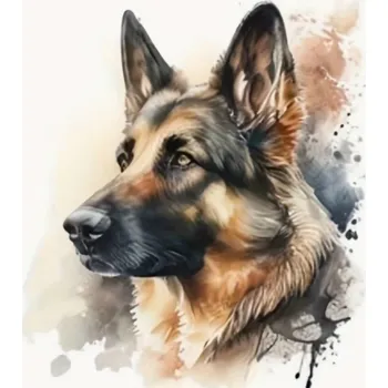 Puzzle NORIMPEX Diamantové malování Akvarelový německý ovčák 30x40cm