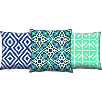 Povlak na polštářek ASIR Sada polštářků MODRÉ VZORY bavlna/polyester 43x43 cm