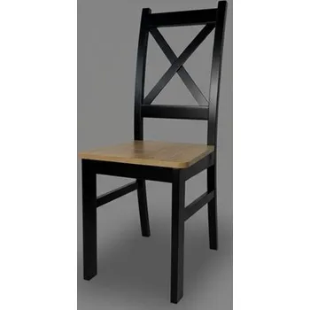 Jídelní židle PROVANCE NEW 1 - jídelní židle CELODŘEVĚNÁ - ČERNÁ MAT/SEDÁK DUB LANCELOT (KRZYŽAK) (D-F) (K150-E) NOVINKA