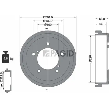 Brzdový buben Brzdový buben HELLA PAGID 61381N