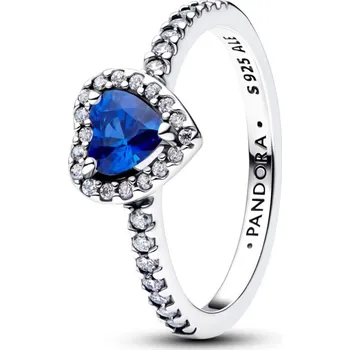 Prsten PANDORA Prsten Vyvýšené královsky modré srdce 56