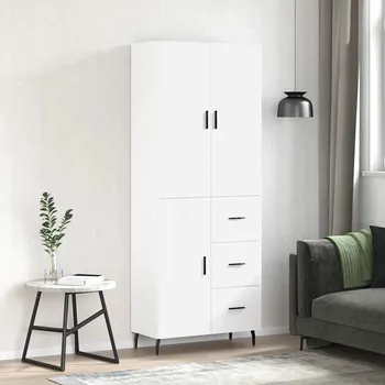 přebalovací pult a komoda Skříň highboard bílá 69,5 x 34 x 180 cm kompozitní dřevo3196027